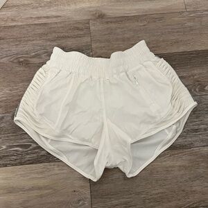 Lululemon White Lined Running Shorts Size XS